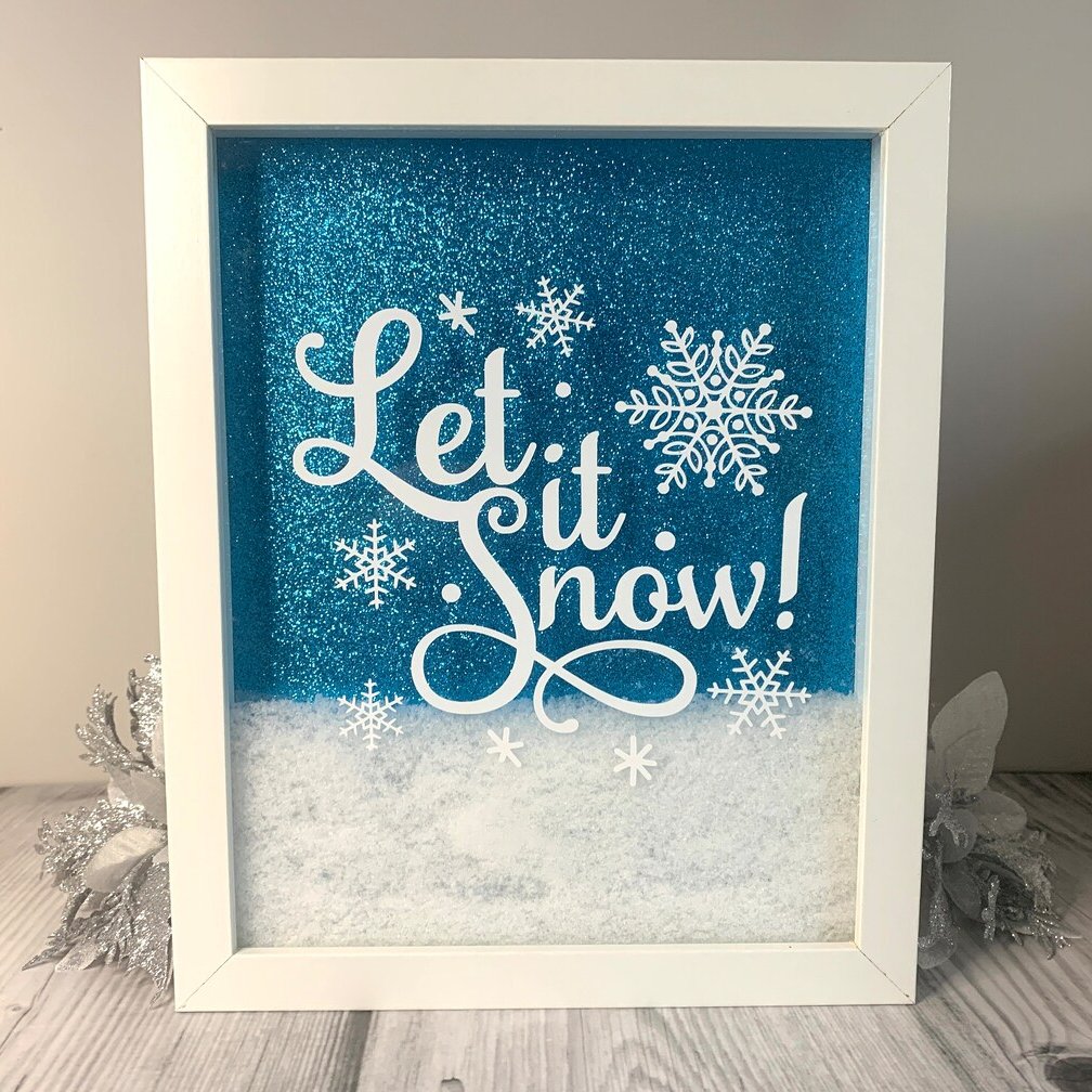 Let it Snow Shadow Box Winter Wonderland Holiday Decor