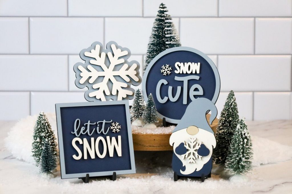 Winter Wonderland Tier Tray Decor