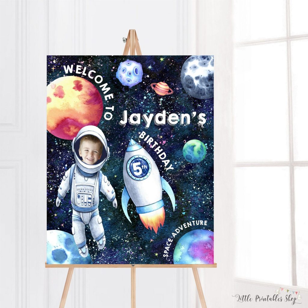 Space Kids Birthday Party Welcome Sign Printable