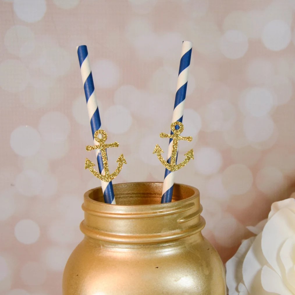 Nautical Anchor Party Straws