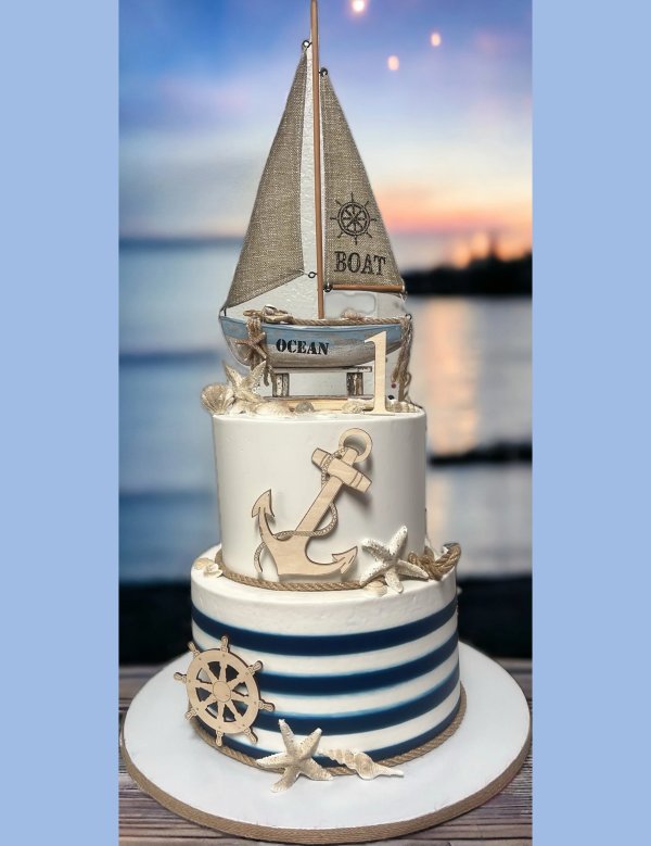 Nautical Baby Shower Kids Birthday Cake Topper