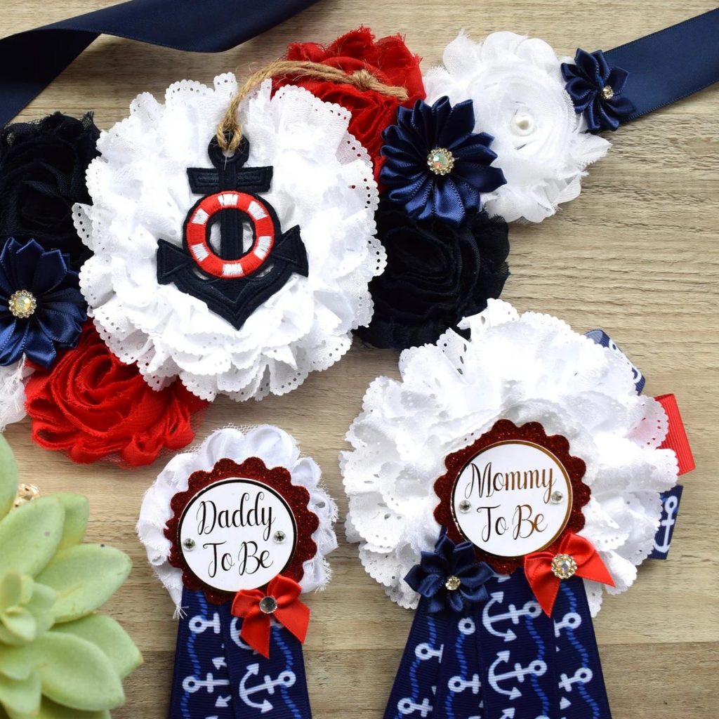 Nautical Themed Maternity Sash