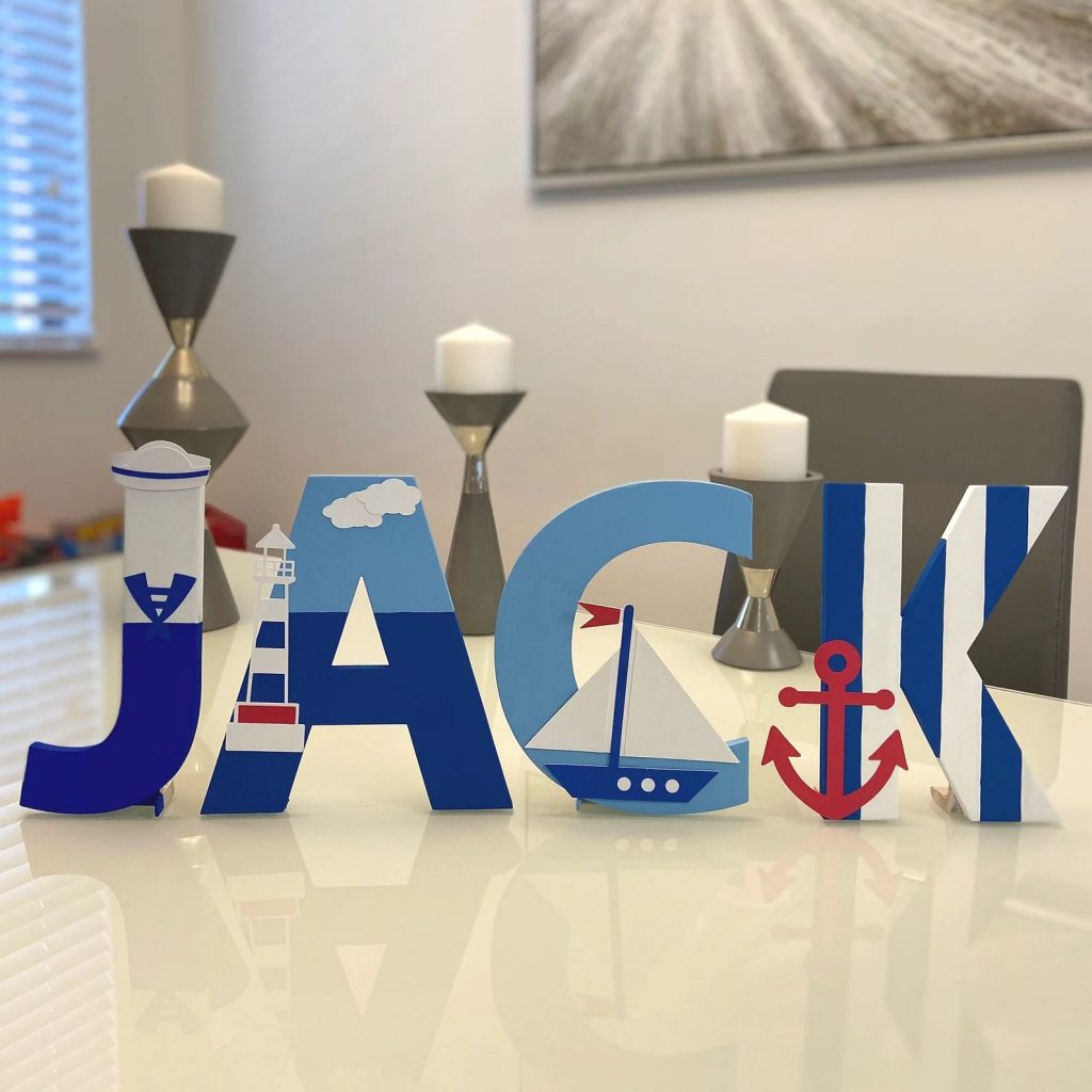 Nautical Themed Nursery Letters Kids Birthday Party Gift