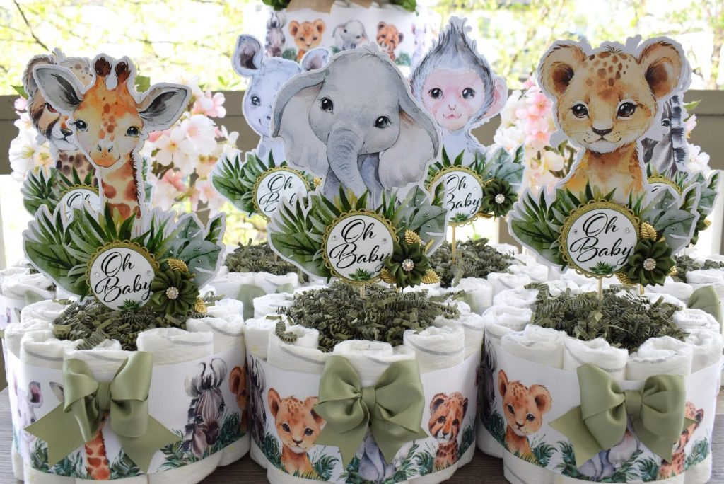 Jungle Baby Shower Diaper Cake