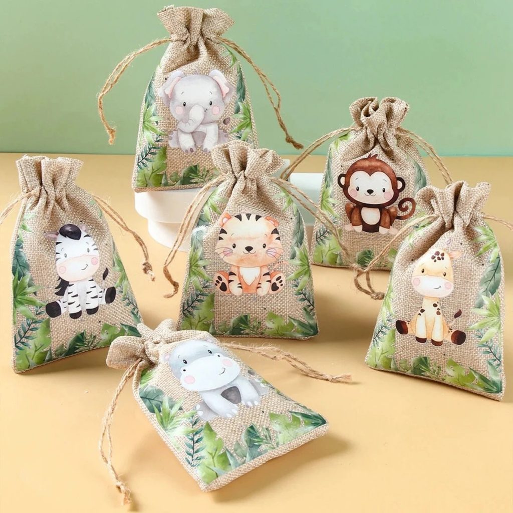 Jungle Themed Baby shower & Kids Birthday Favor Bags