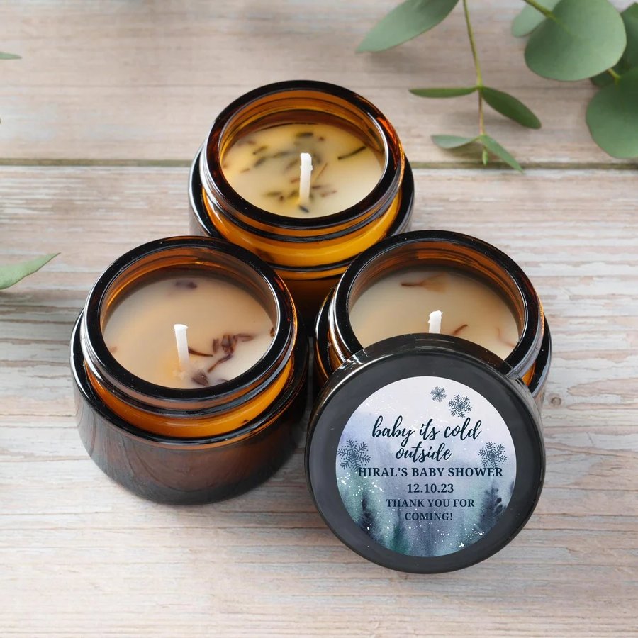 Baby It's Cold Outside Baby Shower Candle Favor Jars