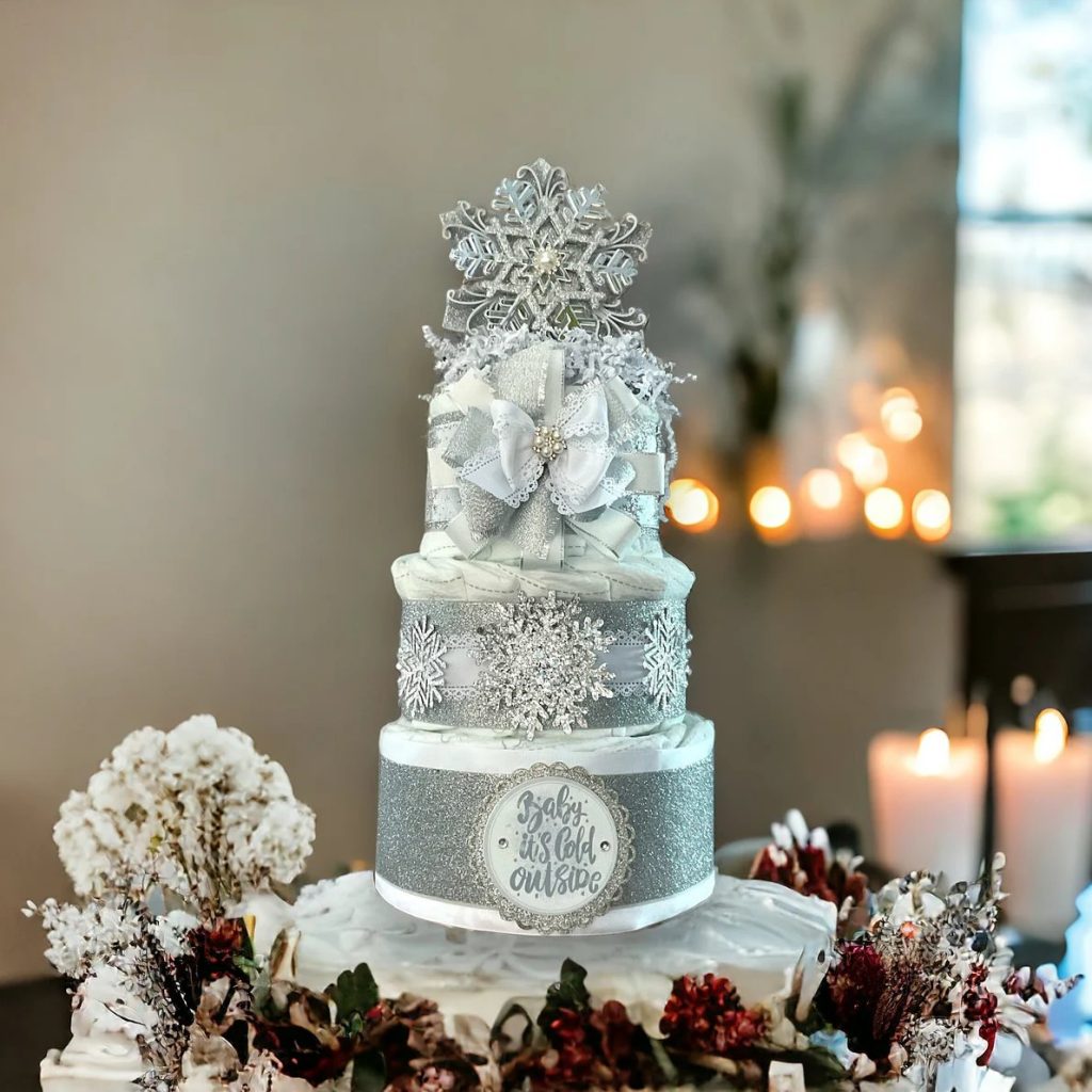 Baby It's Cold Outside Diaper Cake Baby Shower Centerpiece