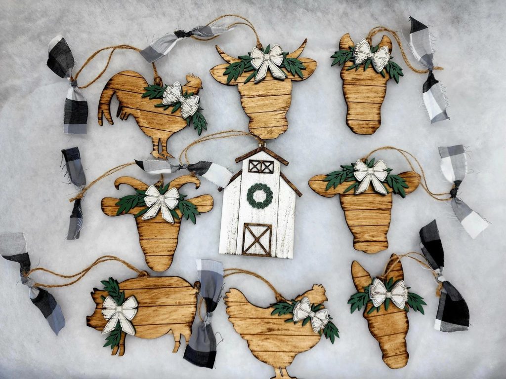 Farmhouse Christmas Tree Ornaments