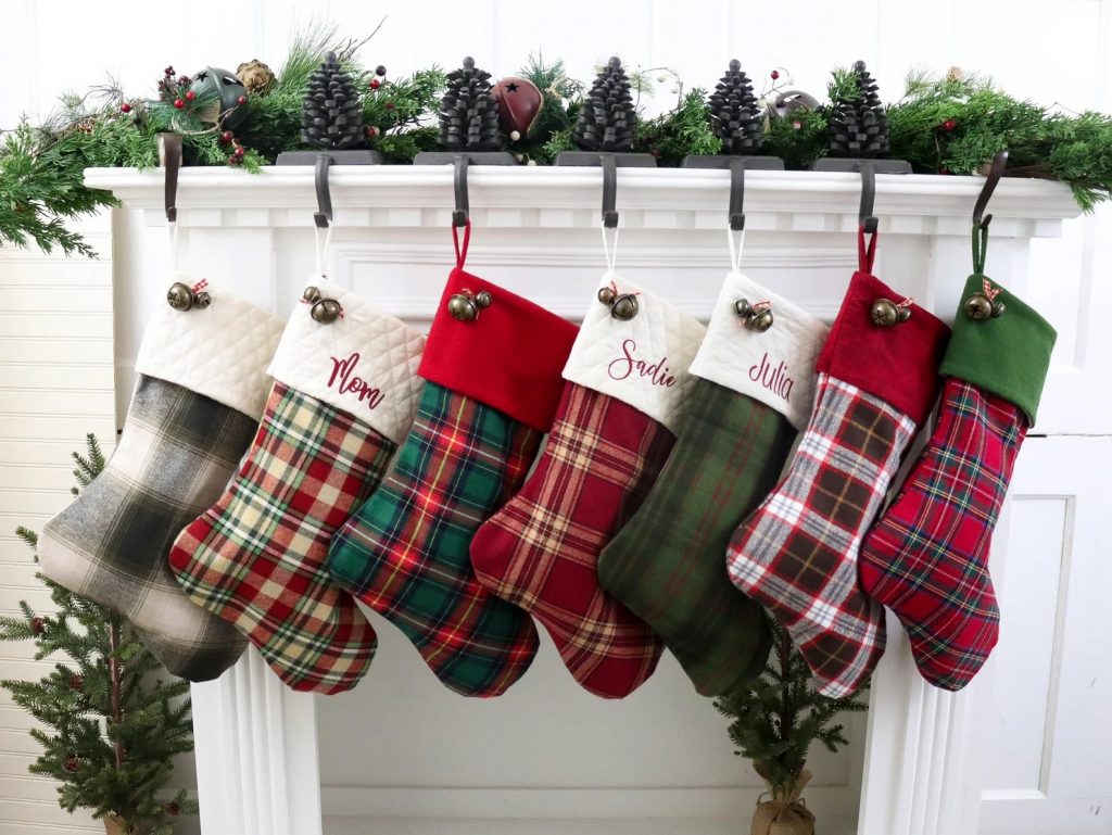 Farmhouse Personalized Flannel Christmas Stocking