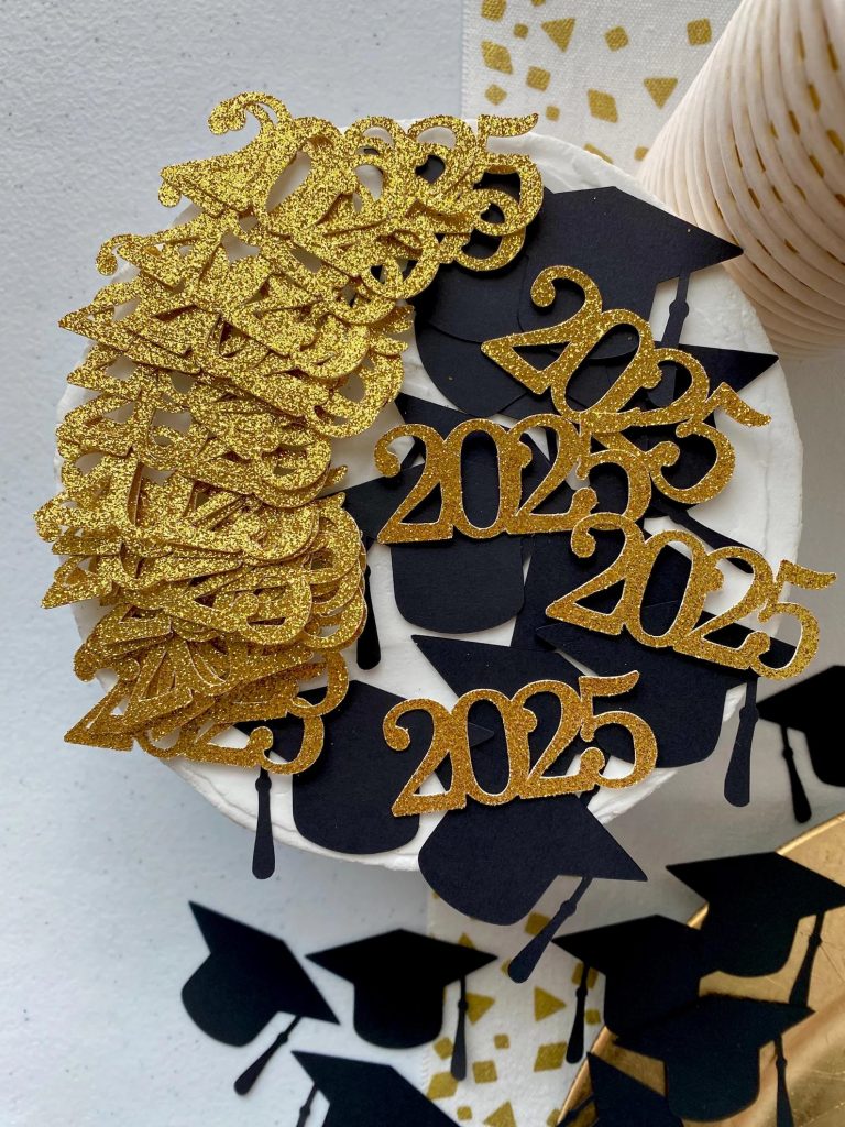 Glitter Confetti & Cap Graduation Party Trends 2025 