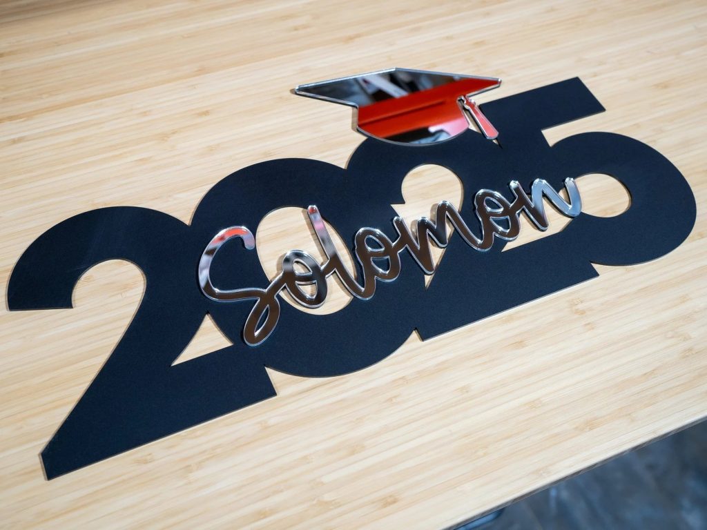 Graduation Trends 2025 Mirrored Acrylic Grad Name