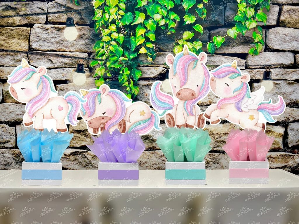 Unicorn Themed Baby Shower Centerpieces