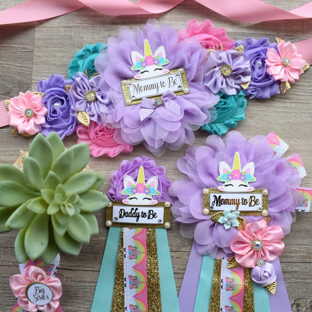 Unicorn Baby Shower Maternity Sash