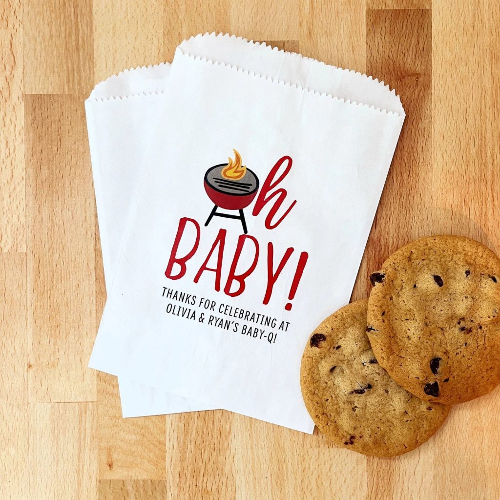 Lined Baby-Q Personalized Shower Favor Bags