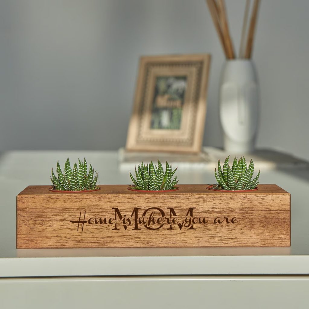 Mom Wooden Succulent Holder Gift idea for Mom