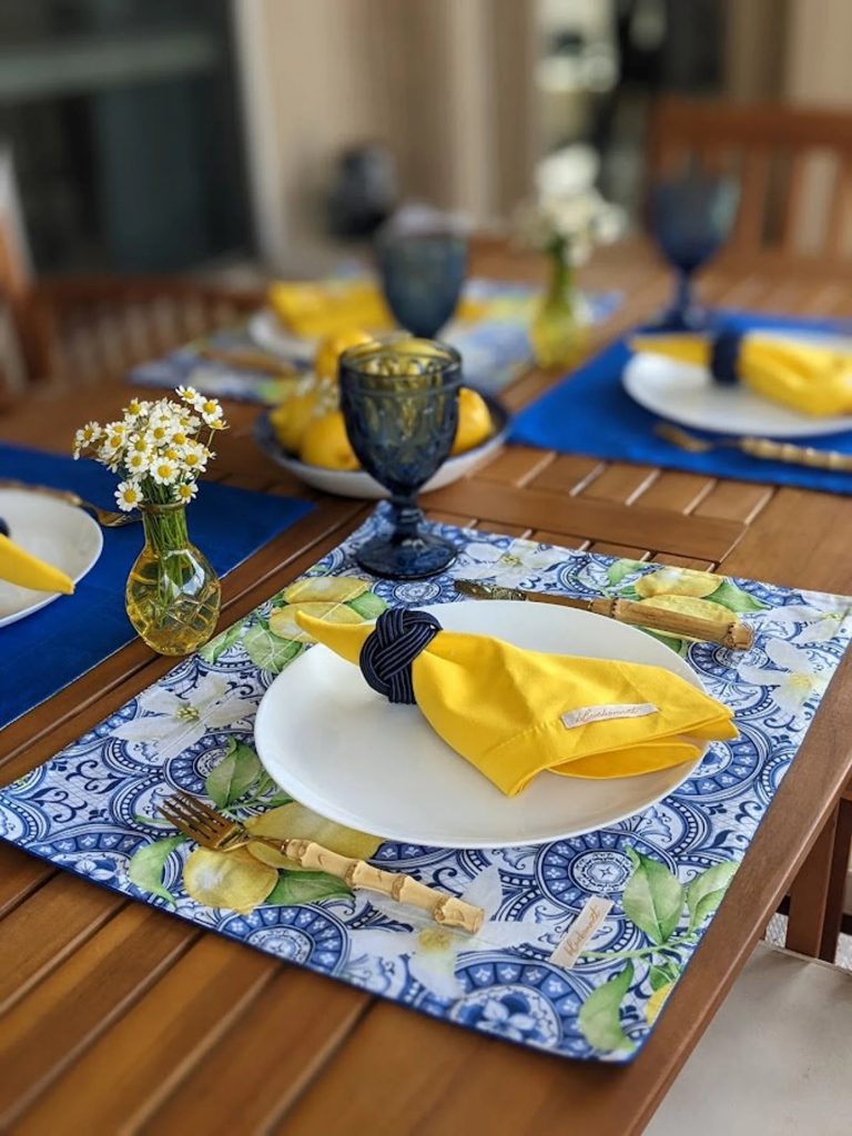 Blue Tile & Lemon Placemats