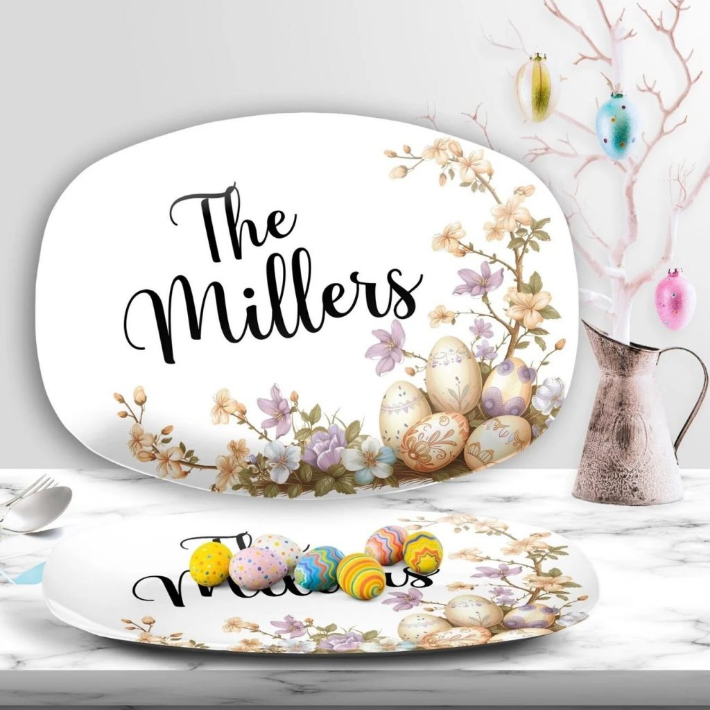 Custom Name Easter Plate Table Decor