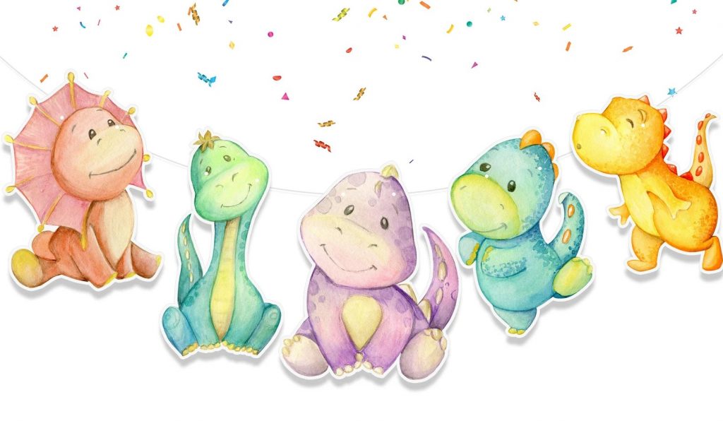 Dinosaur Baby Shower Cardstock Banner