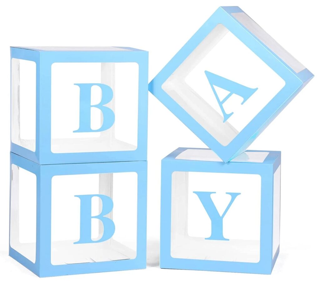 Transparent Blue Baby Balloon Box