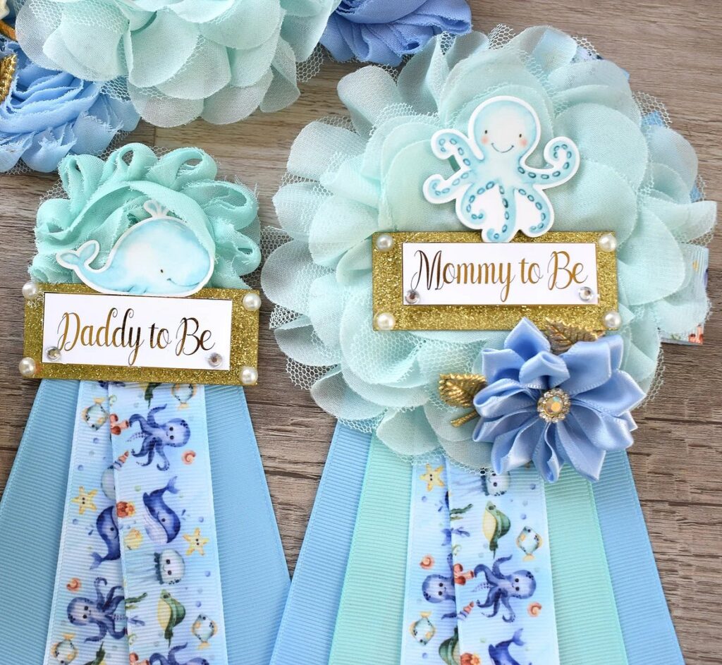 Under The Sea Themed Baby Shower Maternity Sash & Pin