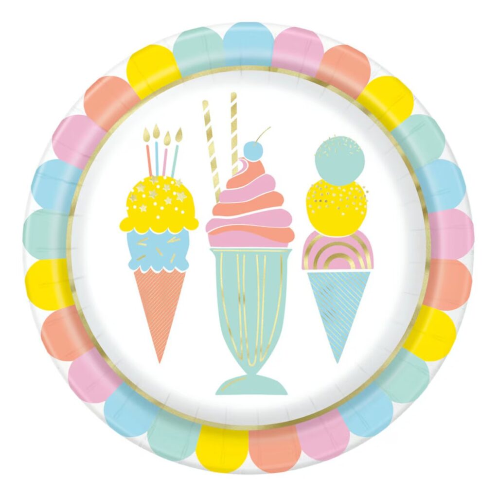 Ice Cream Themed Party Plate