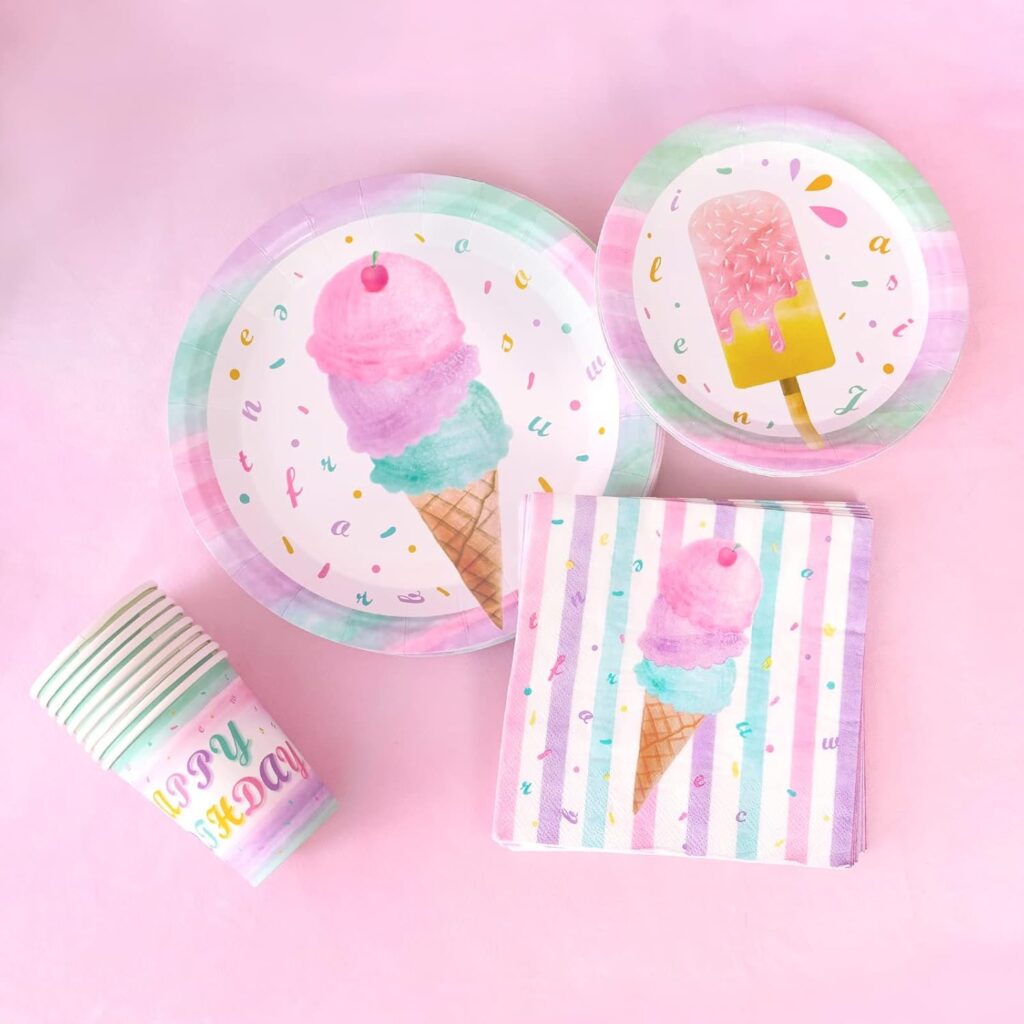 Ice Cream Theme Party Supply Kit