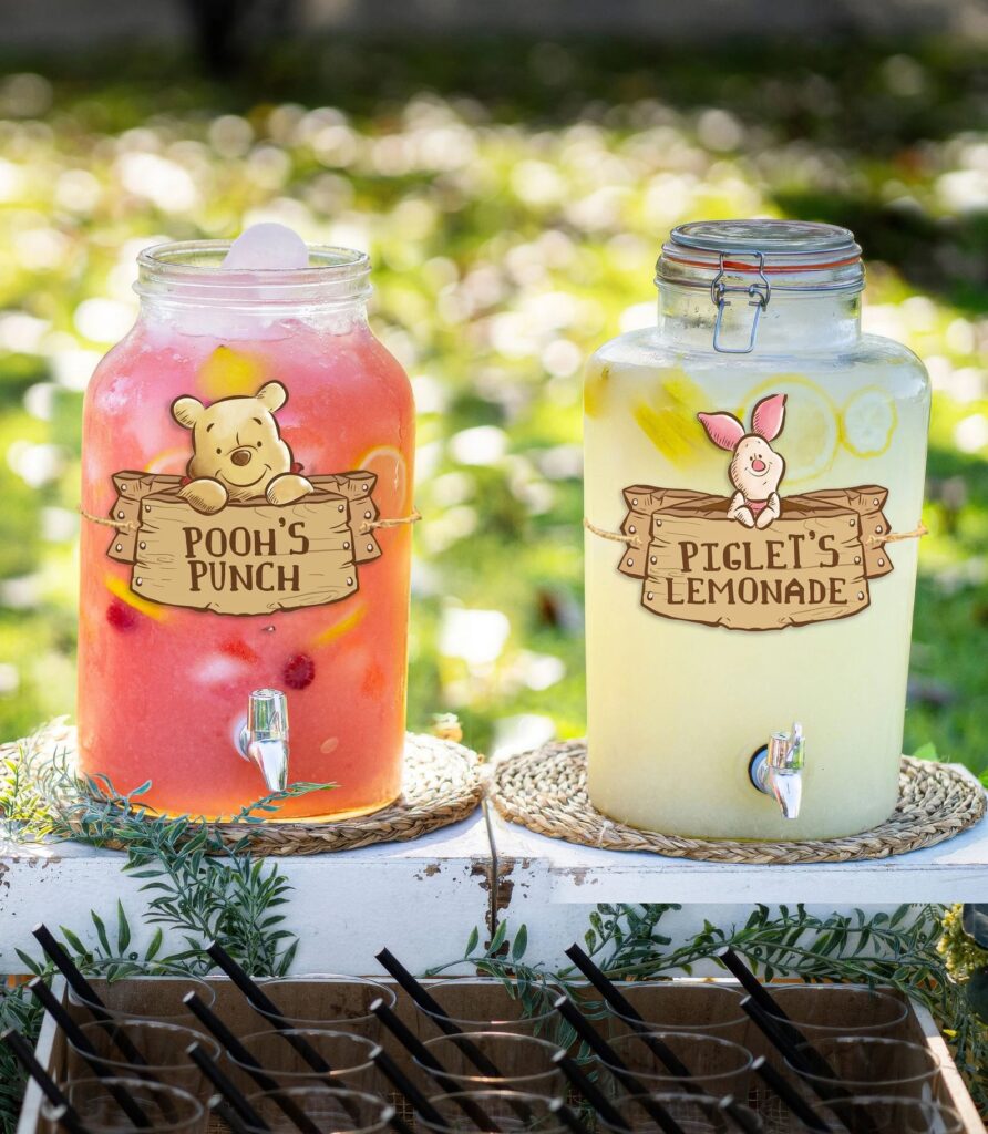 Winnie-inspired Party Drink Label Printable