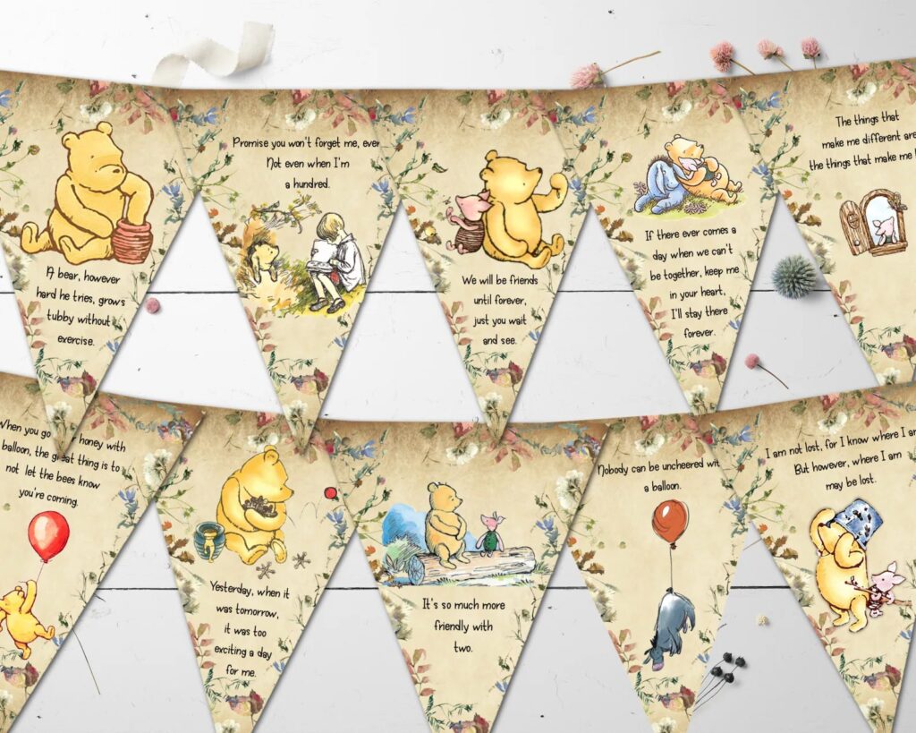 Winnie The Pooh Vintage Style Banner