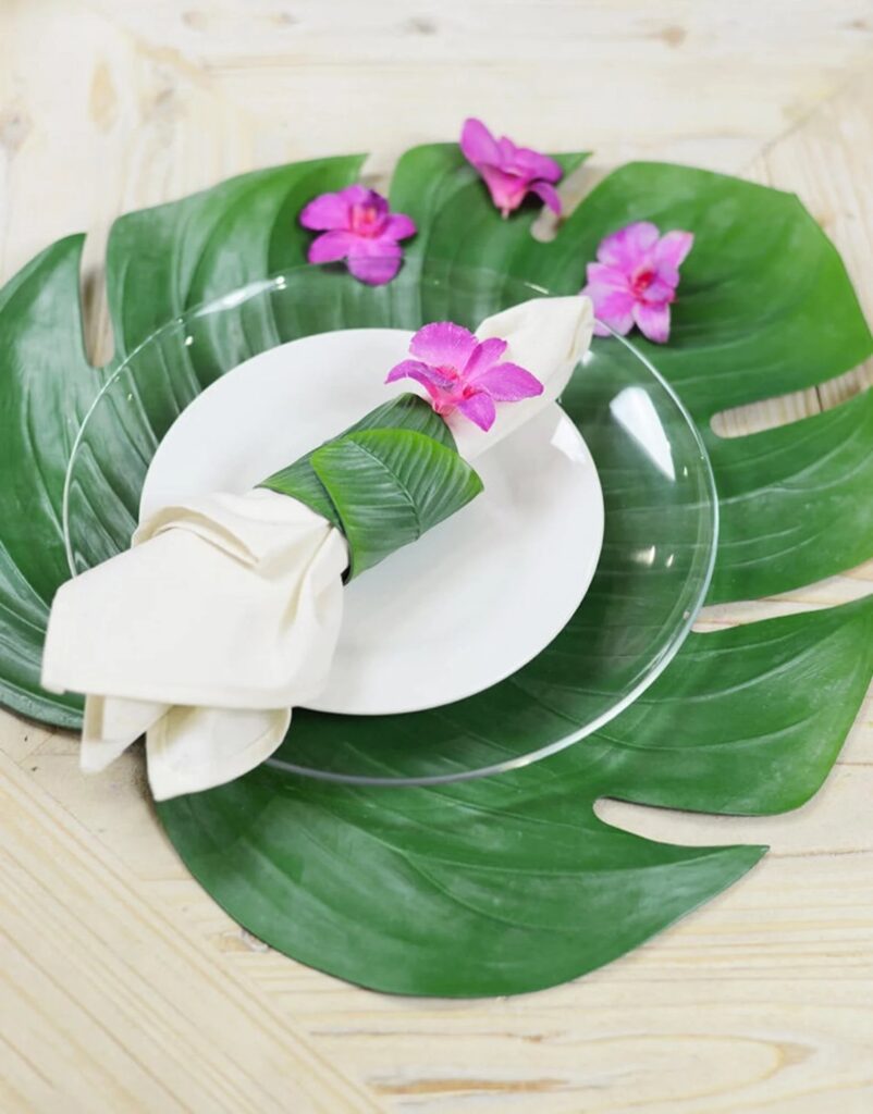 Palm Leaf Placemat Summer Pool Party decor