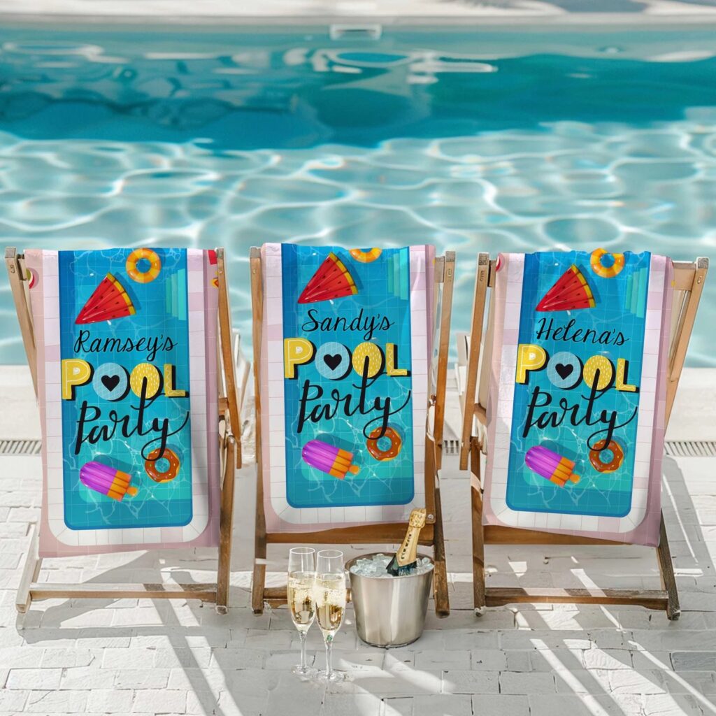 Summer Pool Party Personalized Towel