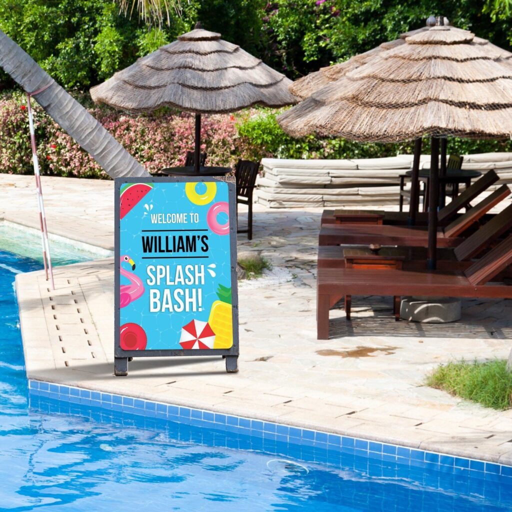 Summer Pool Party Custom Metal Sign