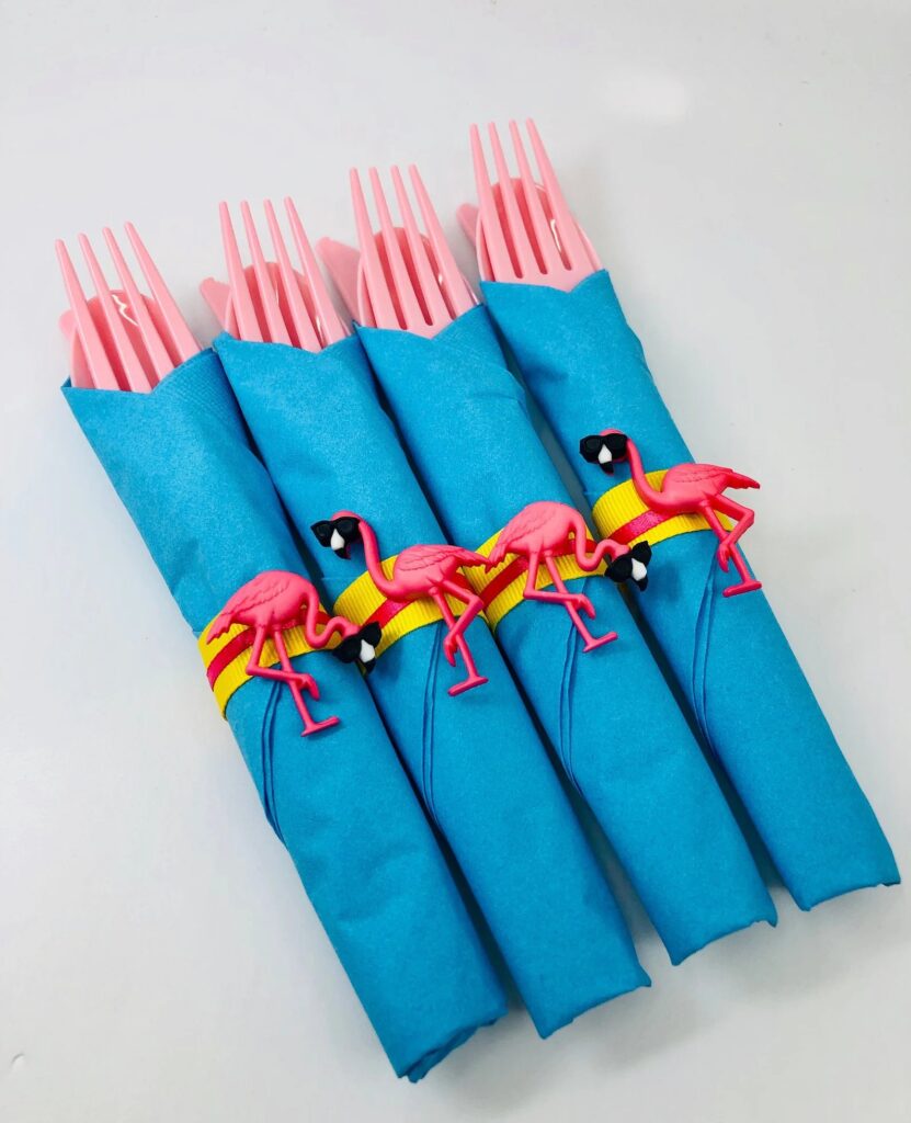 Summer Pool Party Flamingo Flatware Set