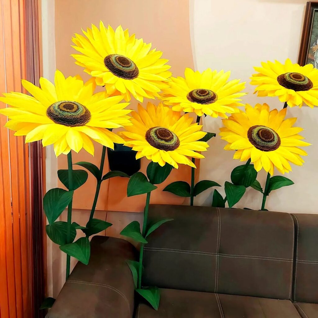 Free-Standing Giant Sunflowers