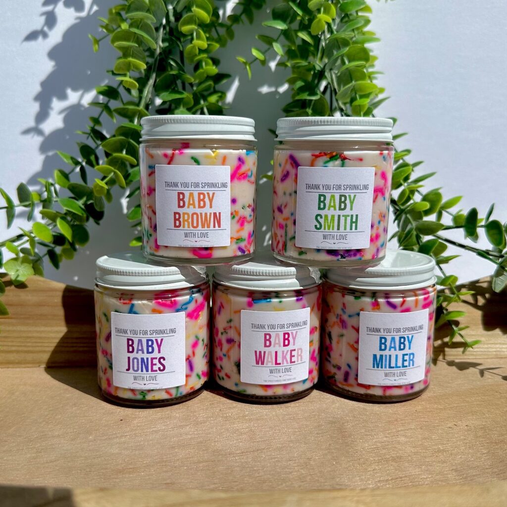 Personalized Baby Sprinkle Candle Favors