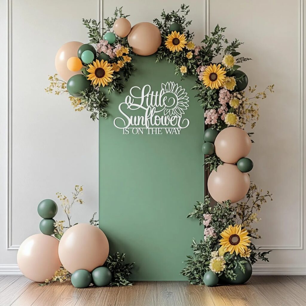 A Little Sunflower is on the way Baby Shower Backdrop Sign
