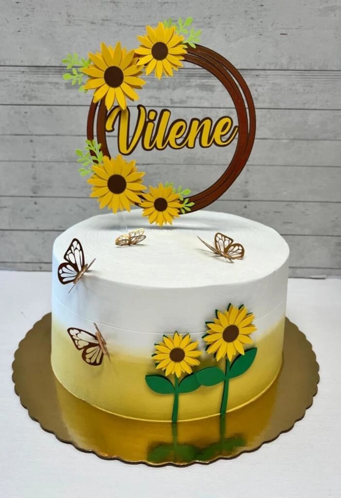 Sunflower Baby Shower Custom Cake Topper