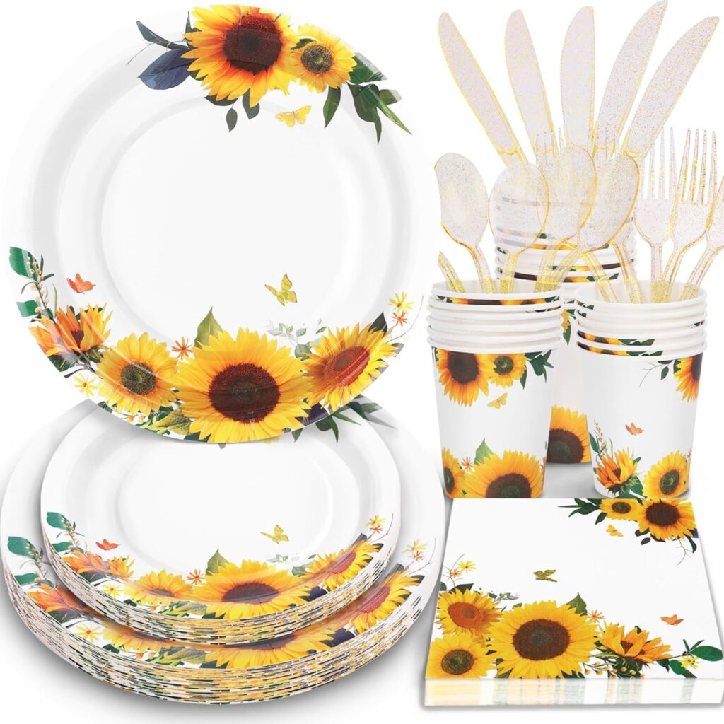 Sunflower Baby Shower Party Tableware