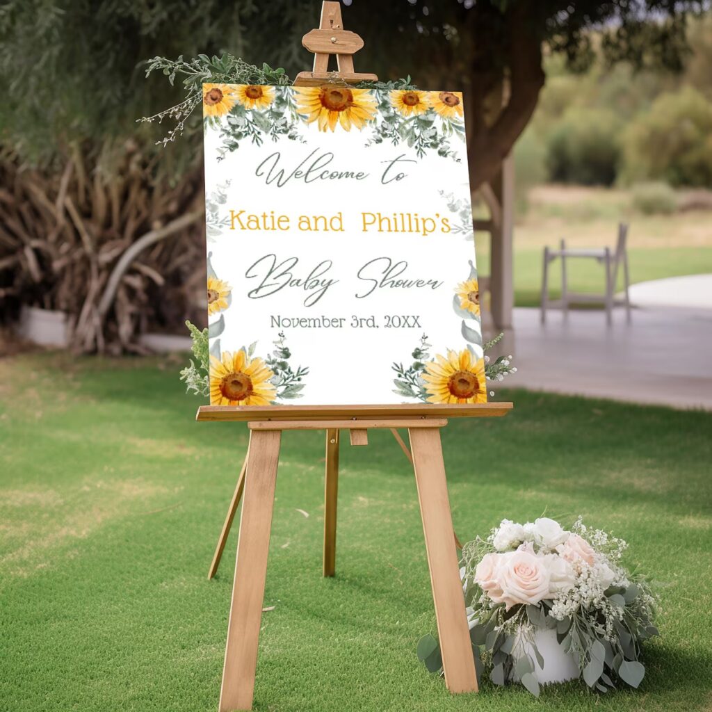 Sunflower Baby Shower Welcome Sign Printable