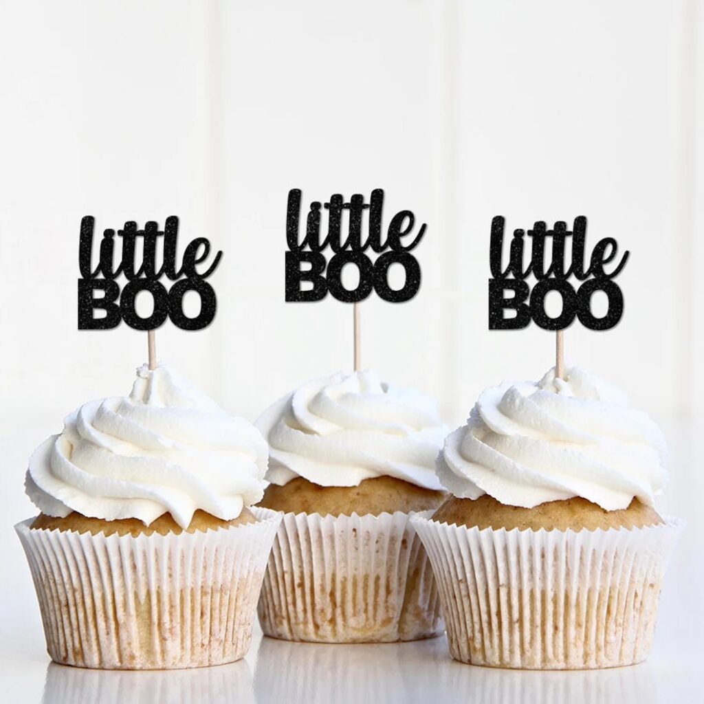 A Little Boo is Brewing Baby Shower Cupcake Toppers