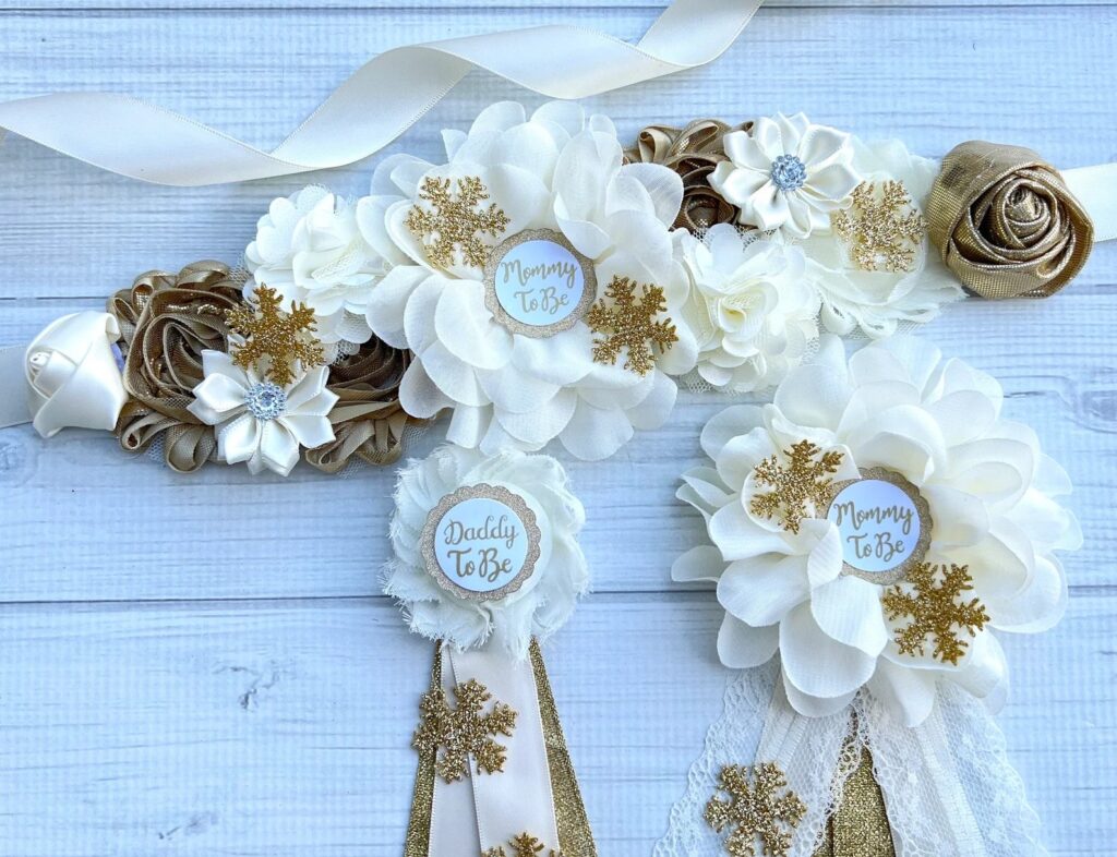 Snowflake Maternity Sash