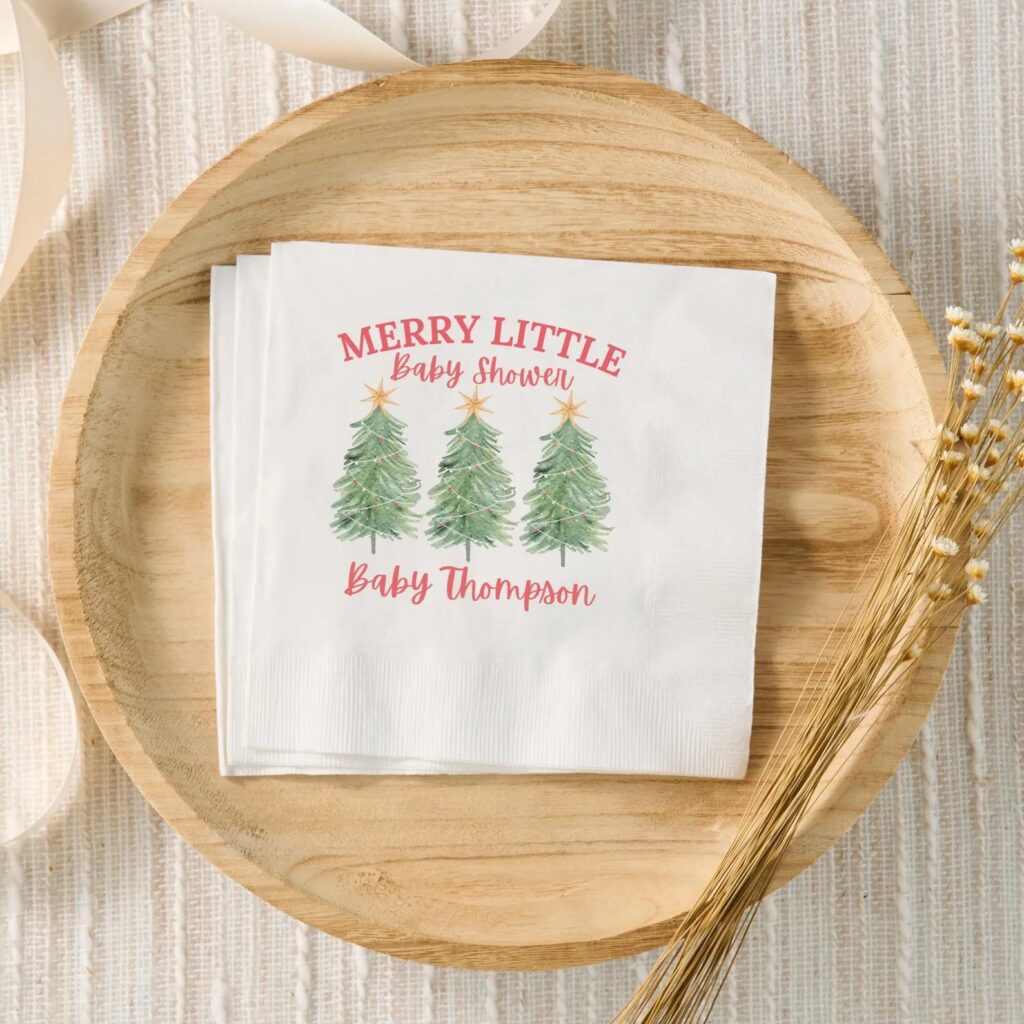 Merry Little Baby Shower Paper Napkins