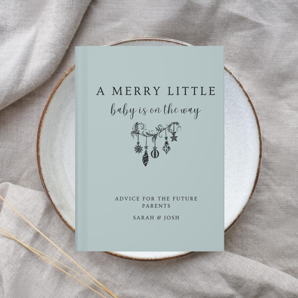 A Merry Little Baby is on the Way Personalized Baby Shower Guest Book