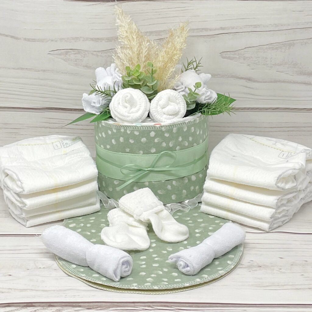 Sage Green Diaper Cake