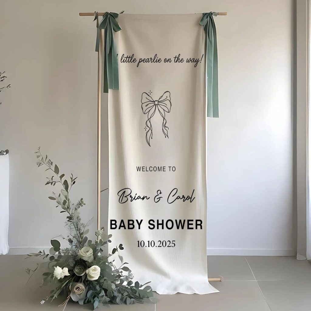 Custom Baby Shower Welcome Fabric Banner