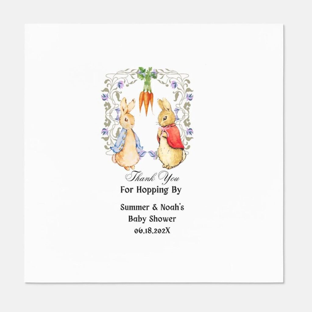 Peter Rabbit Personalized Baby Shower Napkins
