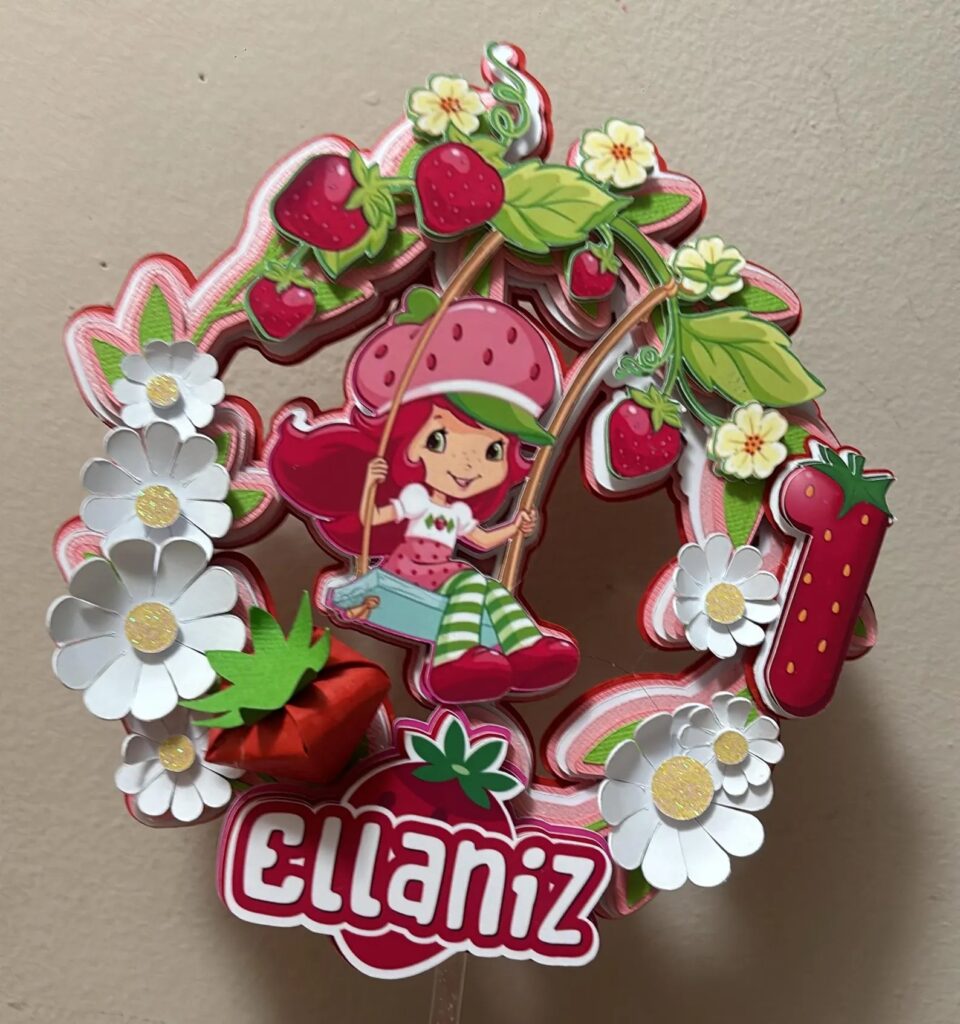 Strawberry Shortcake Baby Shower & Birthday Party Personalized Cake Topper