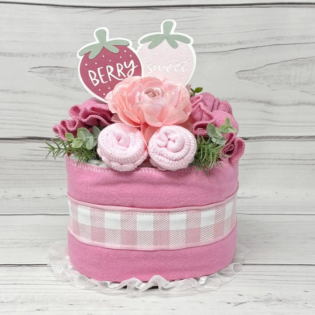 Strawberry Shortcake Berry Sweet Baby Shower Diaper Cake