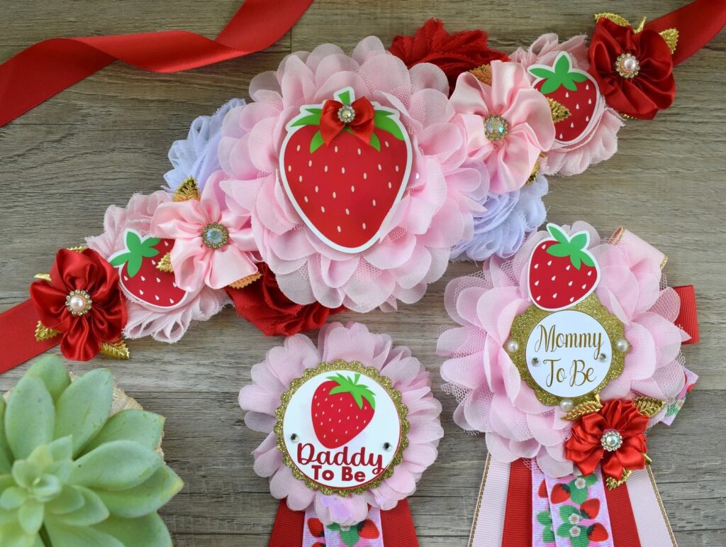 Strawberry Shortcake Maternity Sash & Pins