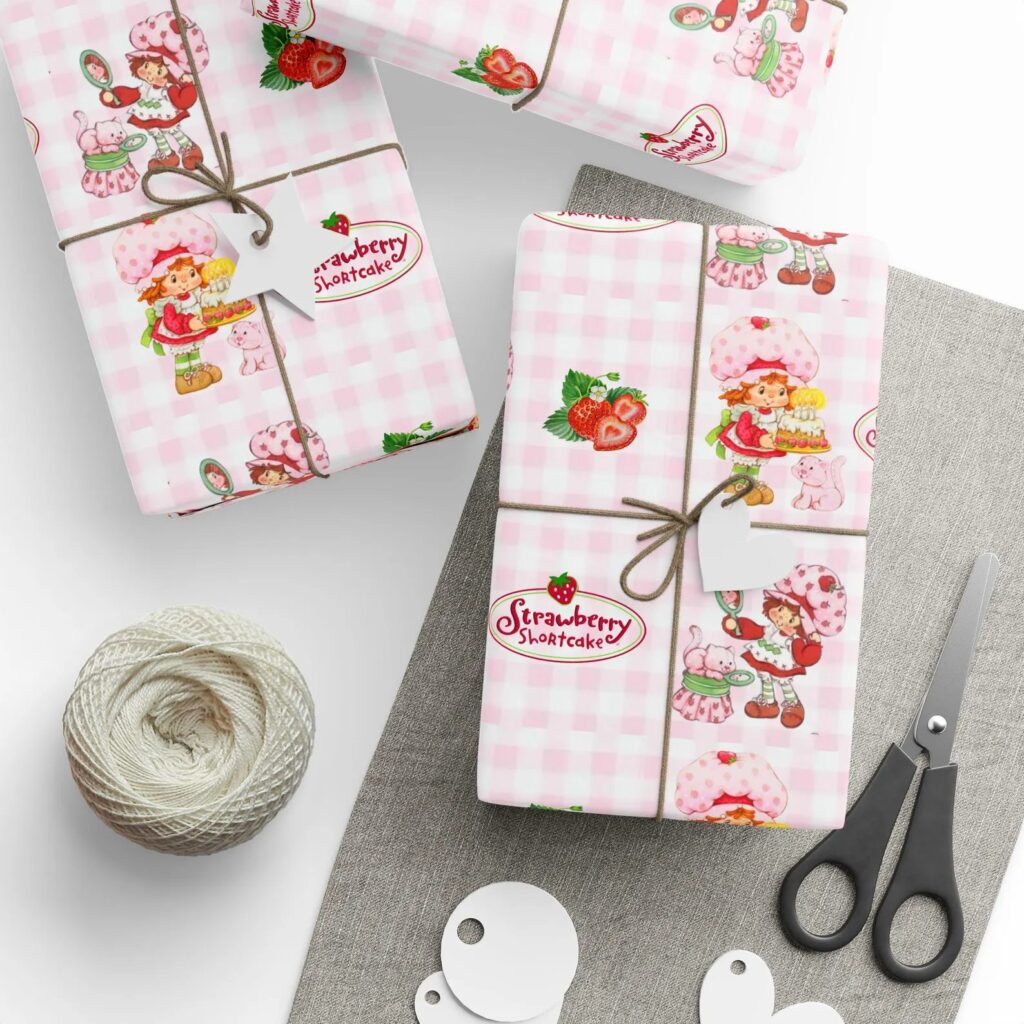 Vintage Inspired Strawberry Shortcake Wrapping  Paper