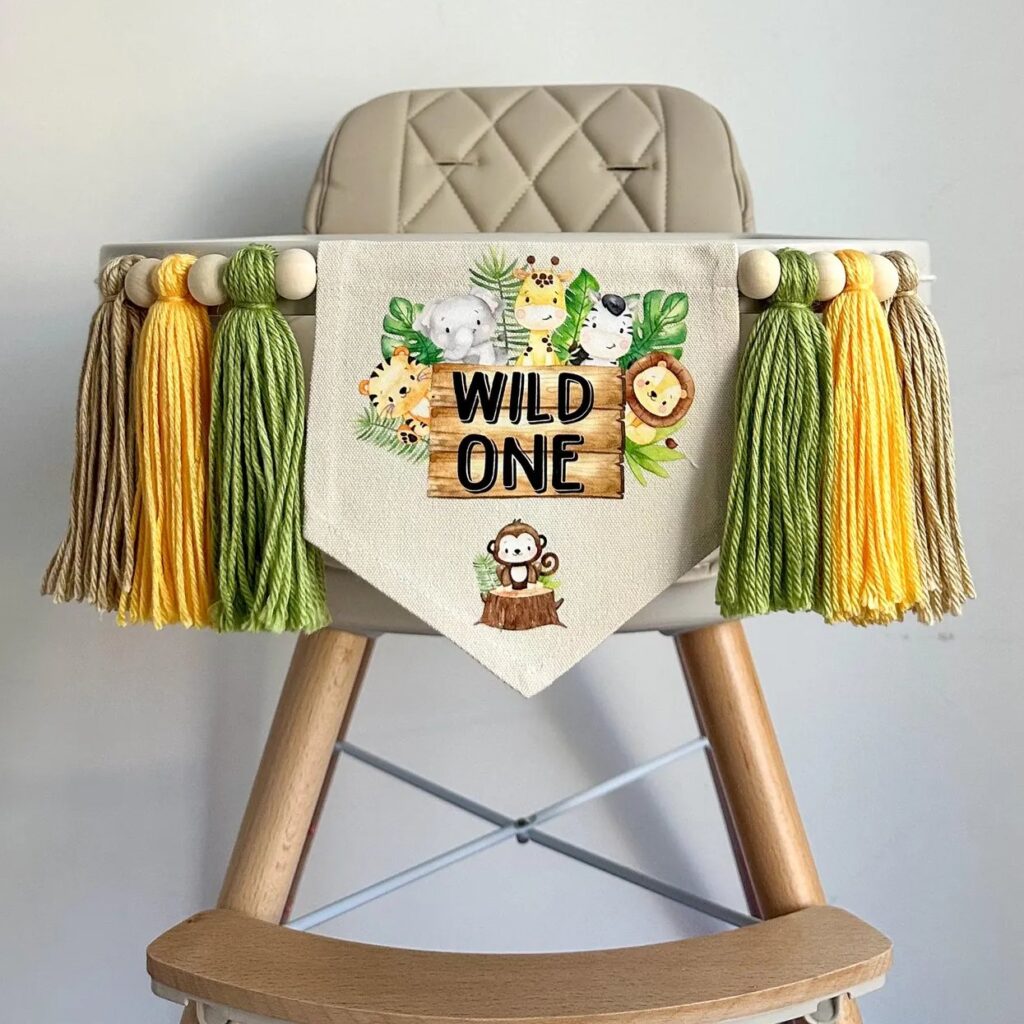 Wild One Birthday Chair Banner